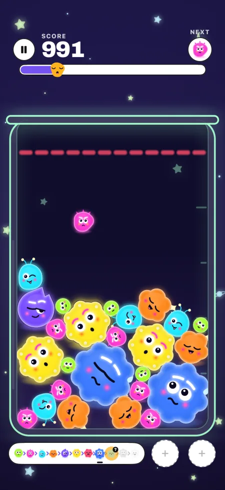 The Glow in the Dark theme: neon blobs in a dark jar